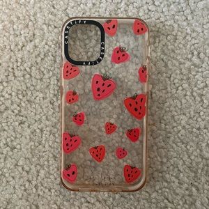 Casetify Clear Iphone 12 mini strawberry case